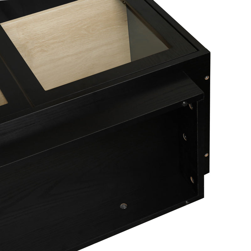 Storage Cabinet With Door For Living Room, Dining Room - Black