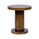 Bolin - Round Pillar Burl Accent Side Table - Walnut Brown