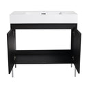 Freestanding Bathroom Vanity With Resin Sink And Storage Cabinet