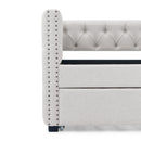 Inspired Upholstered Daybed With Trundle, Button Tufted