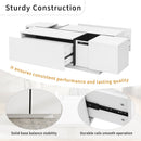 Extendable Coffee Table With 2 Hidden Storage Space And 2 Drawers For Living Room