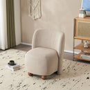 Modern Low Back Accent Upholstered Armless Living Room Chairs, Round Feet