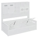 Daybed With All-In-One Cabinet And Shelf