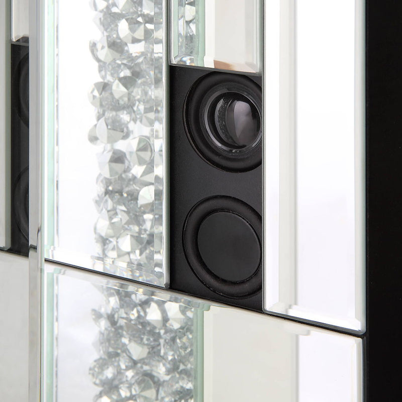 Noralie - Fireplace With LED & Bluetooth - Mirrored & Faux Diamonds