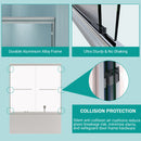 Double Sliding Bathtub Shower Door, Semi Frameless Bypass, 1 / 4" (6Mm) With Explosion - Proof Film, Adjustable Aluminum Alloy Frame