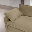 Mid-Century Modern 3 Seater Sectional Sofa With Arm And Throw Pillows