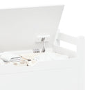 Toy Box Chest, Storage Trunk With Flip Top Lid And Safety Hinge - White