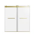 Frameless Double Sliding Soft Close Shower Door, Tempered Glass