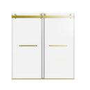 Frameless Double Sliding Soft Close Shower Door, Tempered Glass