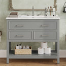 Bathroom Vanity With Ceramic Sink, Tip Out Tray & 2 Full Extension Drawers