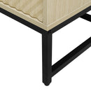 Carved 4 Door Sideboard With Storage, Adjustable Shelf