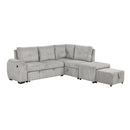 Pull-Out L-Shaped Sectional Sofa With Movable Ottoman And Stool, Large Storage Space, A Cup Holder, And 2 USB Ports For Living Room