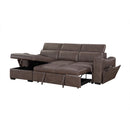 Bruno - Pull Out Complete Sofa Bed With Storage Chaise - Brown