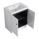 Contemporary Freestanding Bathroom Vanity With Resin Sink & Soft-Close Cabinet Doors