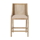 French Country Fabric Upholstered Counter Stools (Set of 2)