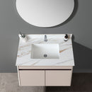 Elegant Vanity Top With Undermount Sink And Backsplash, Sintered Stone