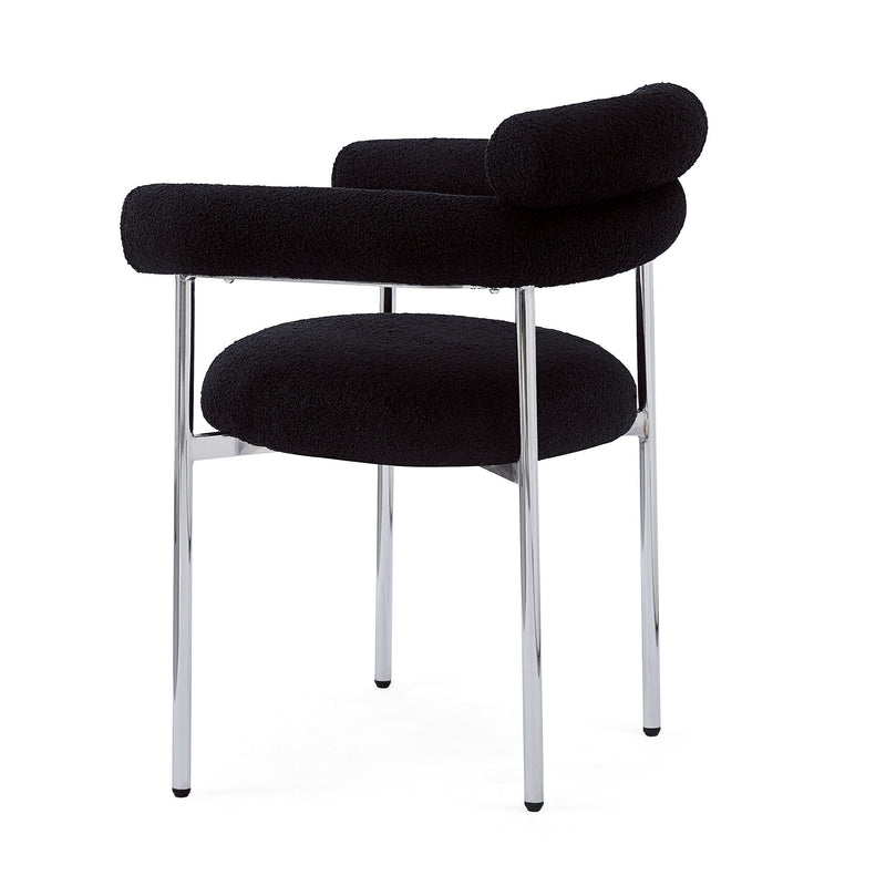 Contemporary Upholstered Armchair Dining Chairs With Metal Legs (Set of 2)