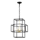 4 Light Metal Lantern Tiered Pendant Hanging Light Fixtures, Industrial Farmhouse Adjustable Height Chandeliers For Dining Room Hallway Foyer Entryway (E12 Bulbs Not Included)