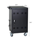 32 Bit Device Charging Trolley For Tablets And Laptops With Cable Management, Removable Doors - Matte Black