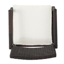 Outdoor Wicker Dining Chair With Water Resistant Cushions (Set of 2) - White / Brown