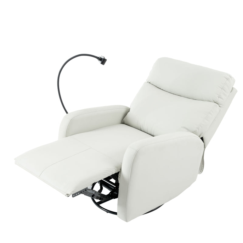 Rocking Recliner Chair, 360 Degree Swivel Nursery Rocking Chair, Glider Chair, Modern Small Rocking Swivel Recliner Chair For Bedroom, Living Room Chair Home Theater Seat, Phone Holder