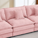 Contemporary Modular Sectional Sofa Set With Movable Ottoman