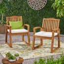 Della - Wood Armchair (Set of 2) Outdoor Dining Chairs - Cream