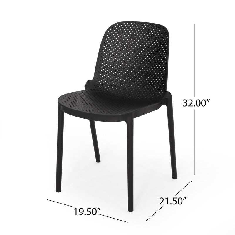 Outdoor Stacking Dining Side Chair (Set of 2)