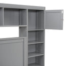 Bed With All In One Cabinet, Shelf And Sockets, Twin Long Trundle