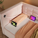 Upholstered Hydraulic Storage Daybed With USB & Type C Charging