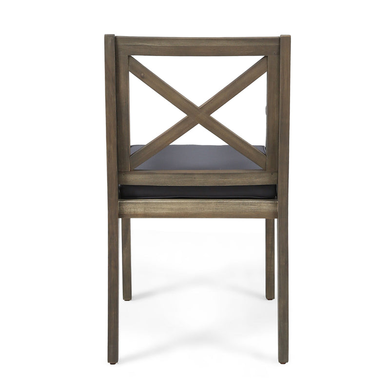 Perla - Dining Chair Set With Cushions 2 Piece - Dark Gray