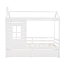 Twin Size Classic House Bed With 2 Drawers - White