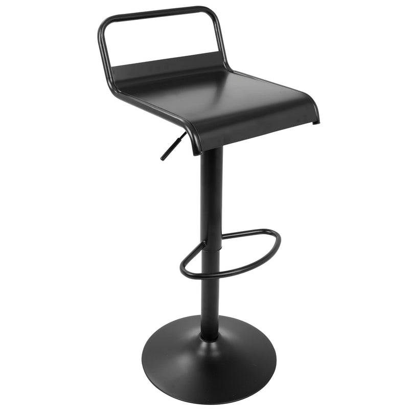 Emery - Industrial Adjustable Barstool With Swivel (Set of 2) - Black