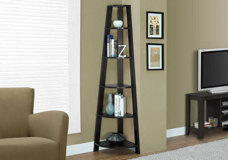 5 Tier Bookshelf, Bookcase, Etagere, Corner, For Office, Contemporary & Modern