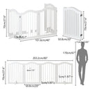 4 Panel Freestanding Pet Gate With Foldable Design And Support Feet - White