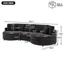 Modern 3 Seater Upholstered Sofa With Curved Design