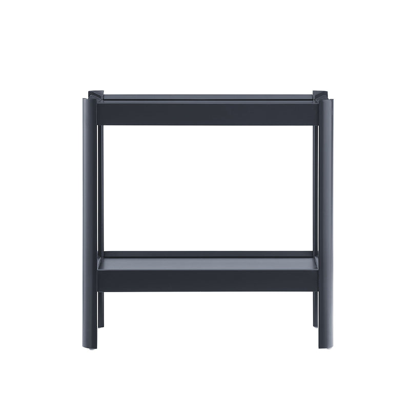 Yonda - Nightstand With 2 Shelves, Poplar And Construction, Design For Bedroom Storage - Black