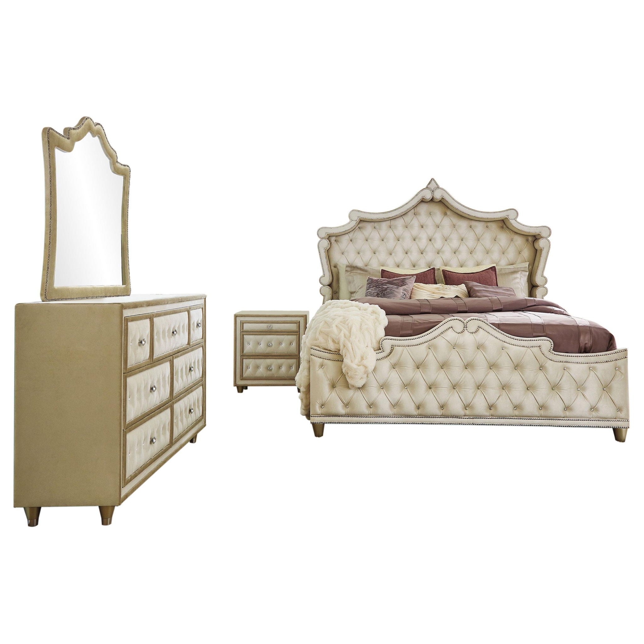 Antonella 4-piece Eastern King Bedroom Set Ivory