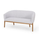 Mid Century Modern Loveseat With Channel Stitched Backrest