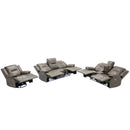 Home Theater Recliner Set Manual Recliner Chair With A LED Light Strip Two Built-In Cup Holders For Living Room