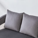 Open Back Loveseat Settee With 3 Pillows