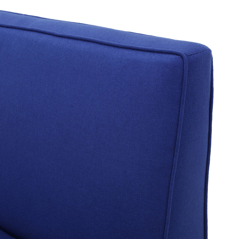 Contemporary Loveseat With Upholstered Fabric And Birch Wood Legs