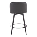 Toriano - Contemporary Fixed-Height, Counter Stool With Swivel With Round Footrest (Set of 2)