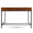 Industrial Style Storage Desk With Acacia Wood Top And Metal Legs - Oak