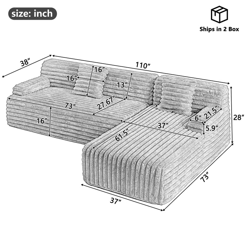 Cloud Sectional Sofa Upholstered Couch Free Combined Sofa