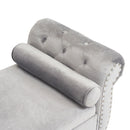 Luxurious Velvet Multifunctional Storage Ottoman Bench With Pillow