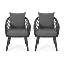 Outdoor Accent Chair With Aluminum Frame And Rattan Seating