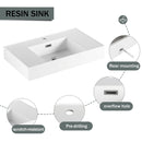 Modern Wall Mounted Bathroom Vanity With Resin Sink And Soft Close Drawer