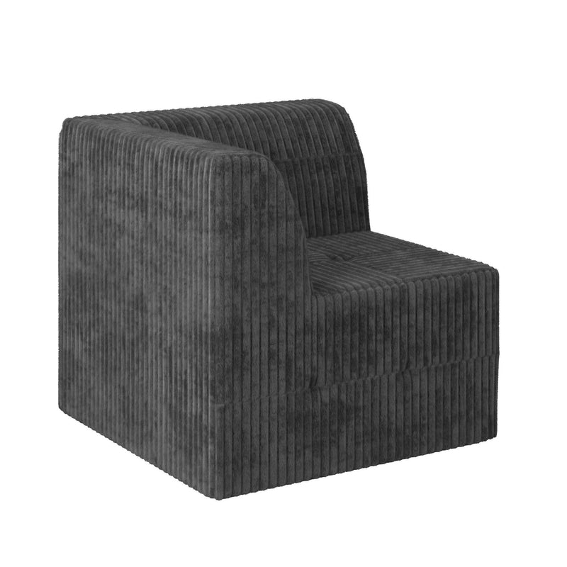 Modern Minimalist L Shape Modular Sectional Sofa, Sleeper Corduroy Couch