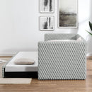 Modern Twin Size Daybed Upholstered Sofa Bed With Pull Out Feature - Dark Gray